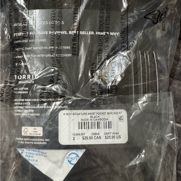 Torrid Black Signature Bike Shorts - Picture 2 of 2